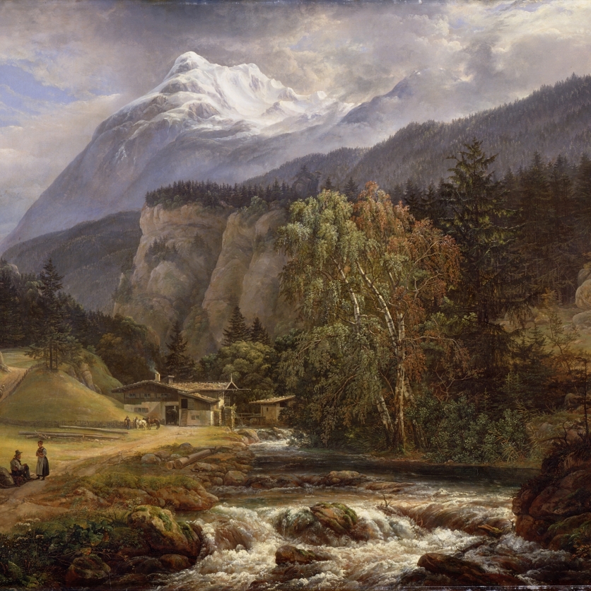 GNM330194 Alpine Landscape, 1821 (oil on canvas) by Dahl, Johan Christian (1788-1857); Germanisches Nationalmuseum, Nuremberg (Nuernberg), Germany; Norwegian, out of copyright